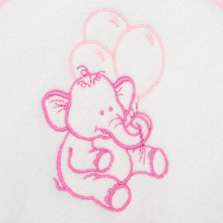 Baby badstof handdoek met borduurwerk en capuchon New Baby 100x100 wit olifant