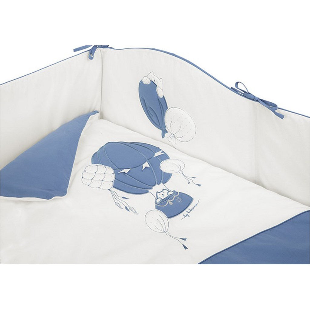 3-delig beddengoed Belisima Ballons 90/120 blauw