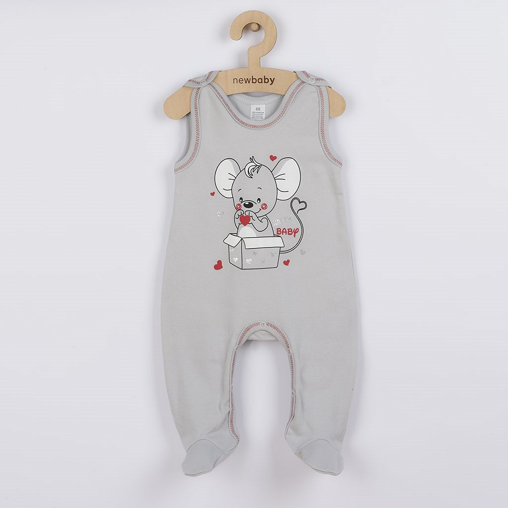 New Baby Mouse babyset grijs, maat 80 (9-12 mnd)