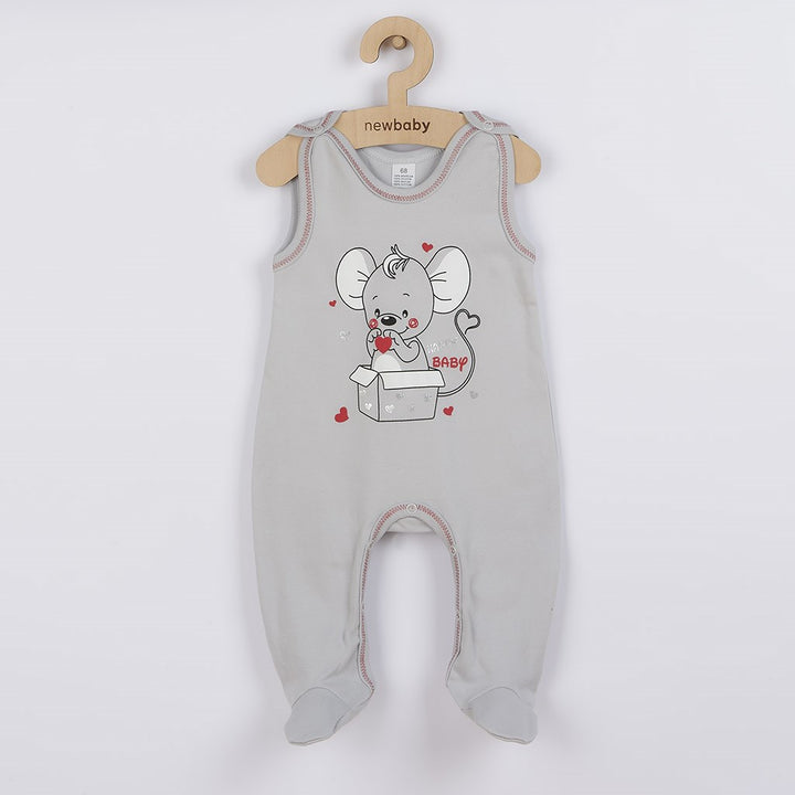 New Baby Mouse babyset grijs, maat 80 (9-12 mnd)