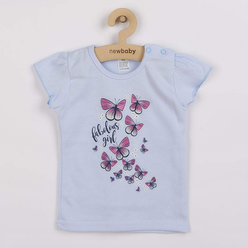 Baby-T-shirt met rokje New Baby Butterflies blauw, maat 74 (6-9 mnd)