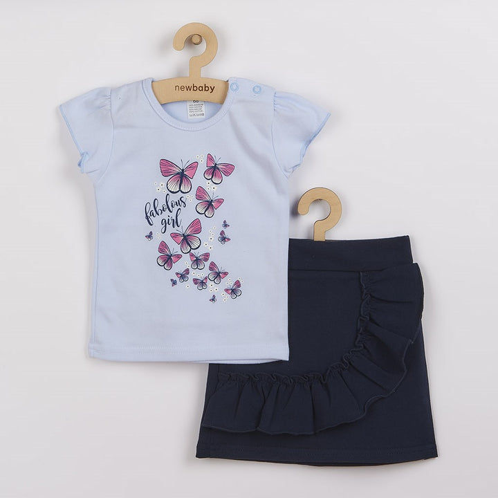 Baby-T-shirt met rokje New Baby Butterflies blauw, maat 86 (12-18 mnd)