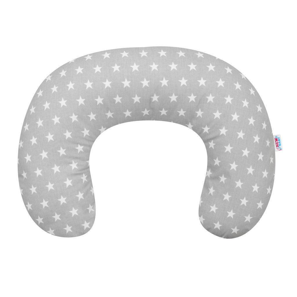 Voedingskussen New Baby grijze sterren 125 cm – productfoto