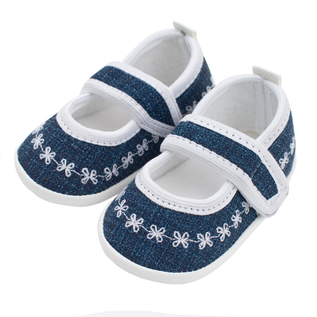 Baby slofjes New Baby Jeans wit 0-3 mnd, maat 0-3 mnd