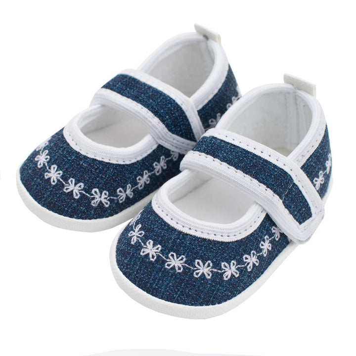Baby slofjes New Baby Jeans wit 0-3 mnd, maat 0-3 mnd