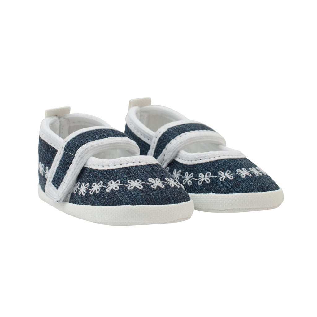 Baby slofjes New Baby Jeans wit 0-3 mnd, maat 0-3 mnd
