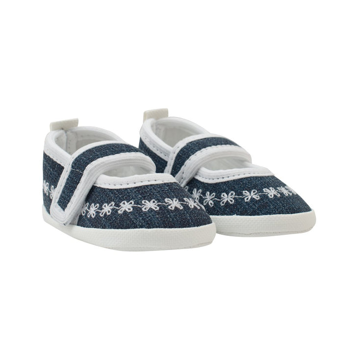 Baby slofjes New Baby Jeans wit 0-3 mnd, maat 0-3 mnd