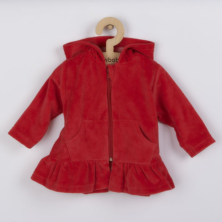 New Baby Baby rood halftransparant vest met capuchon, maat 80 (9-12 mnd)