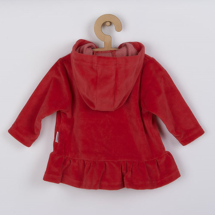New Baby Baby rood halftransparant vest met capuchon, maat 80 (9-12 mnd)