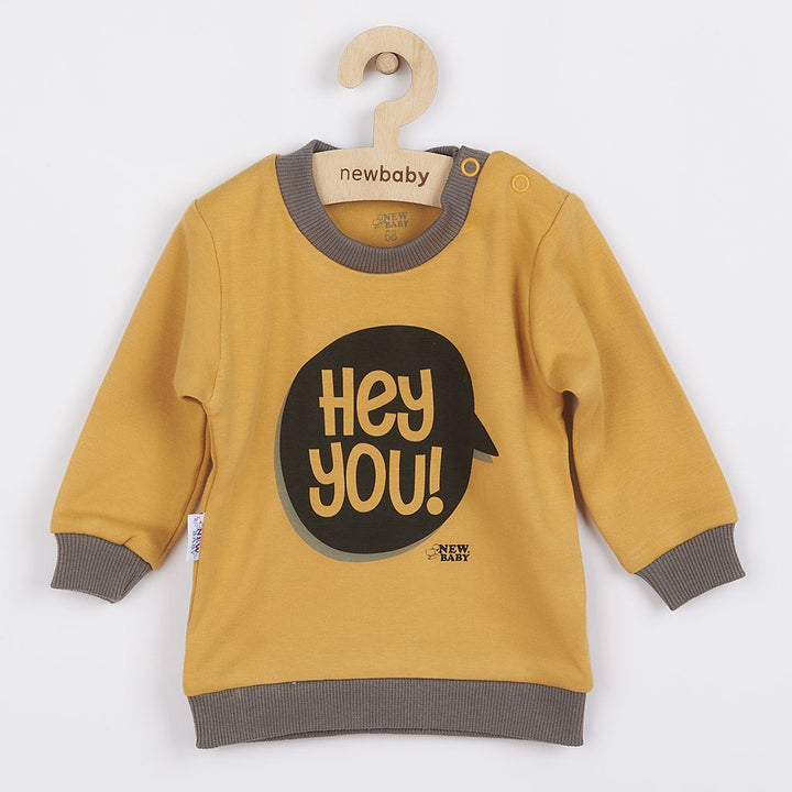 Baby-T-shirt New Baby With Love mosterd, maat 62 (3-6 mnd)