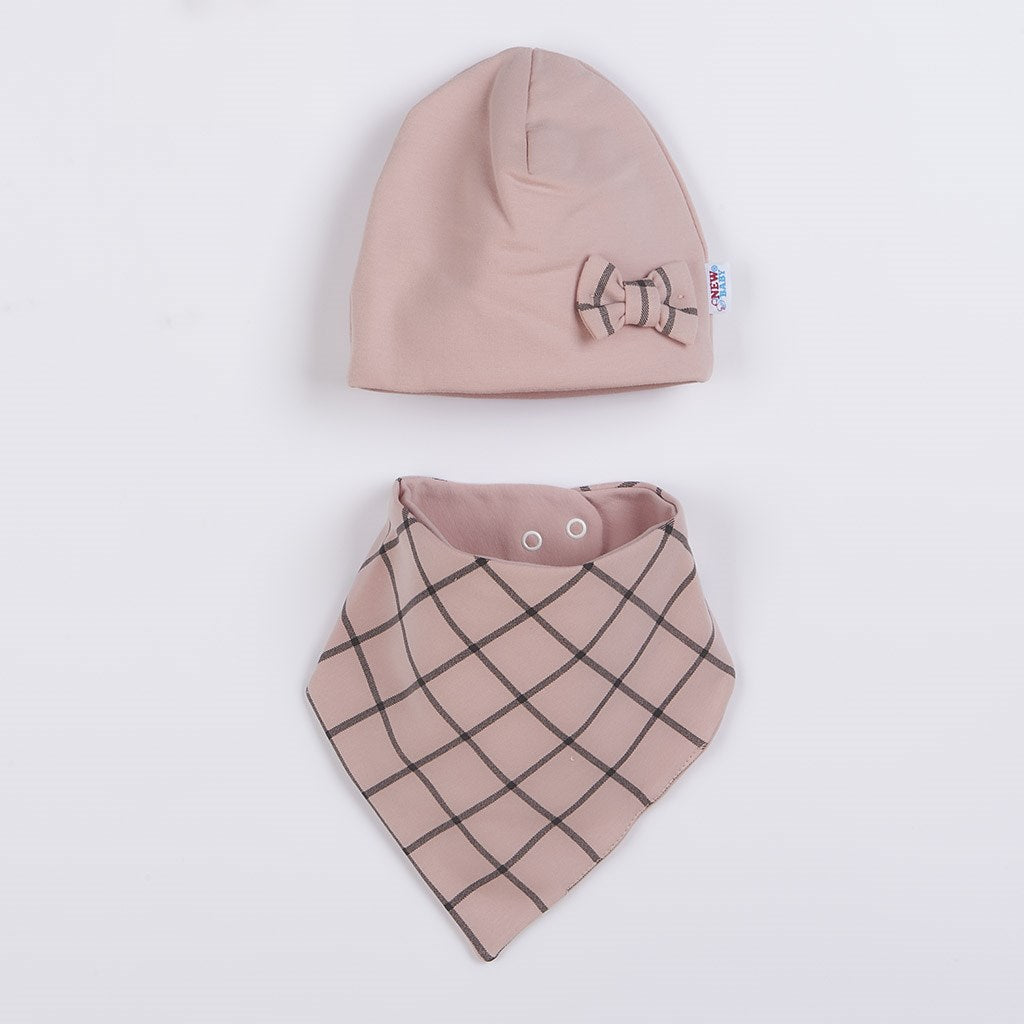 Babymutsje met nekwarmer New Baby Missy roze, maat 86 (12-18 mnd)