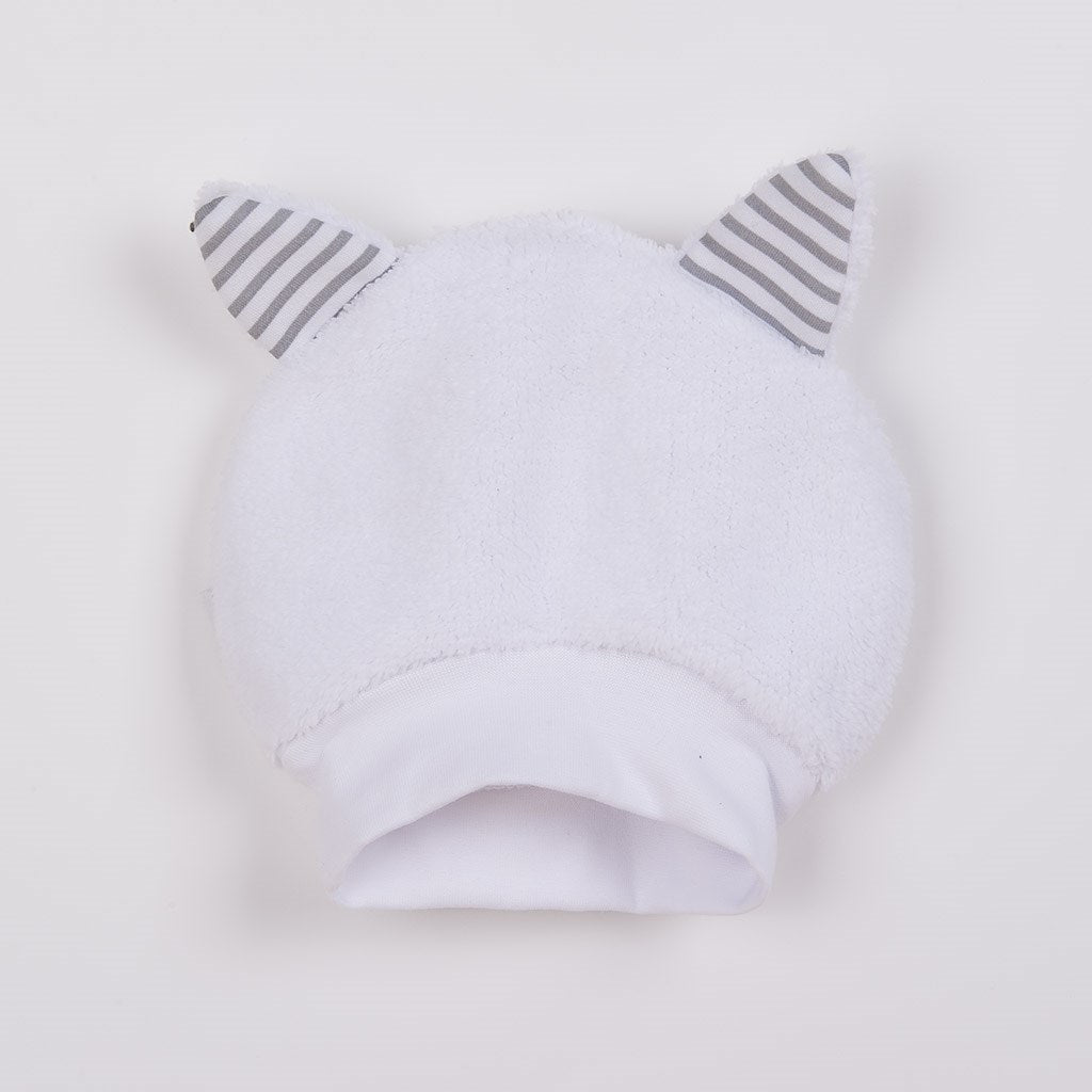 Luxe wintermutsje met oortjes New Baby Snowy-collectie, maat 68 (4-6 mnd)