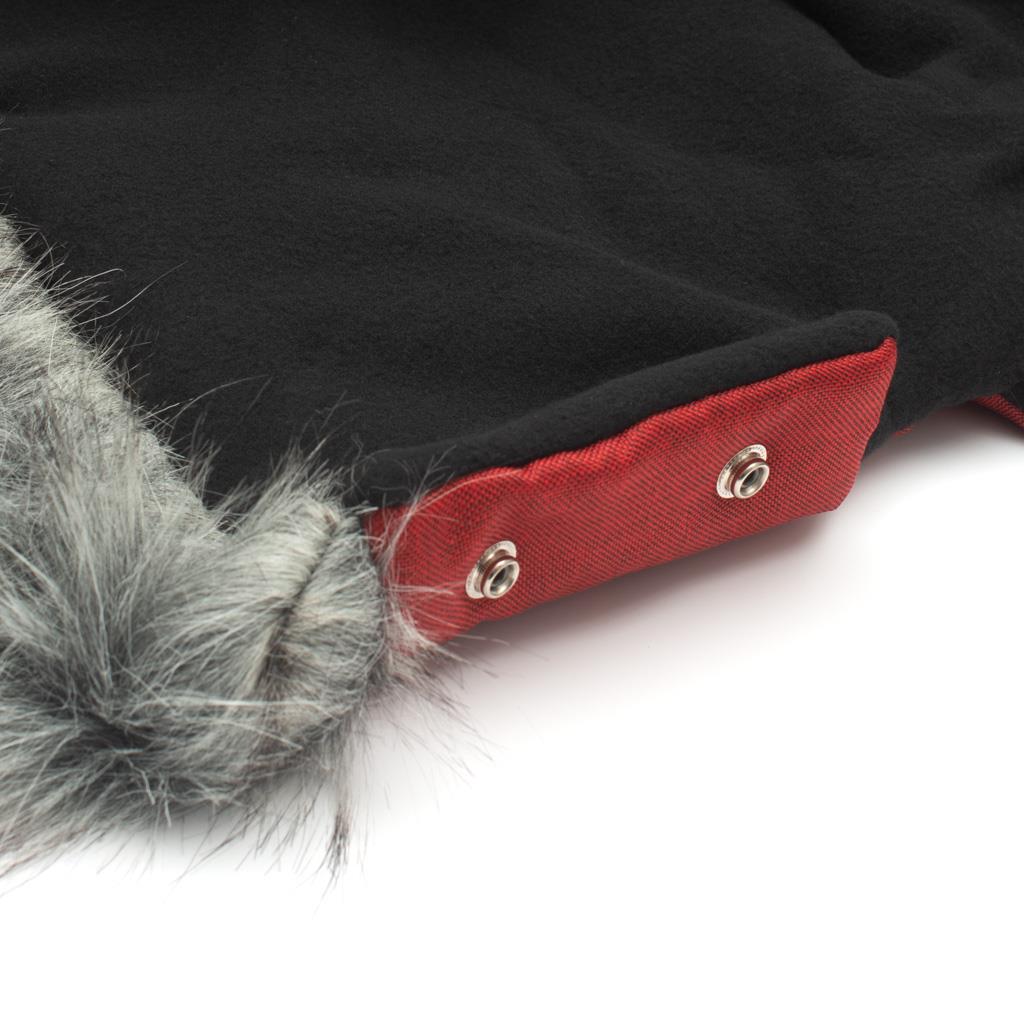 2-in-1 New Baby kinderwagenmof met bont rood