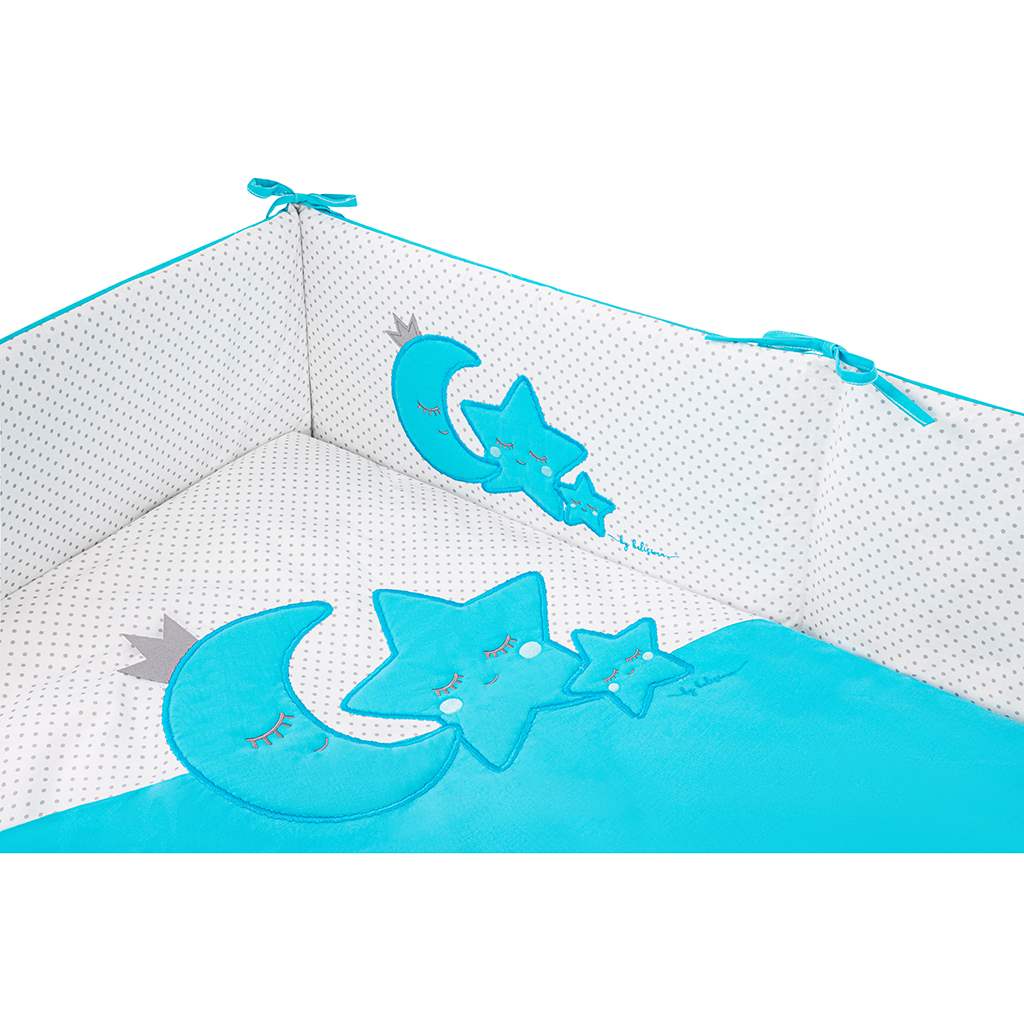 3-delig beddengoed Belisima Magic Stars 100/135 turquoise