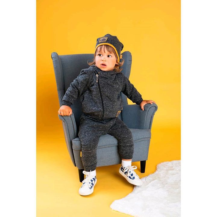 Babymutsje Nicol Prince Lion gemêleerd grijs, maat 80/86