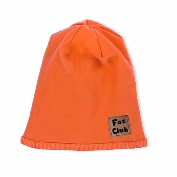 Katoenen babymutsje Nicol Fox Club oranje, maat 92/98