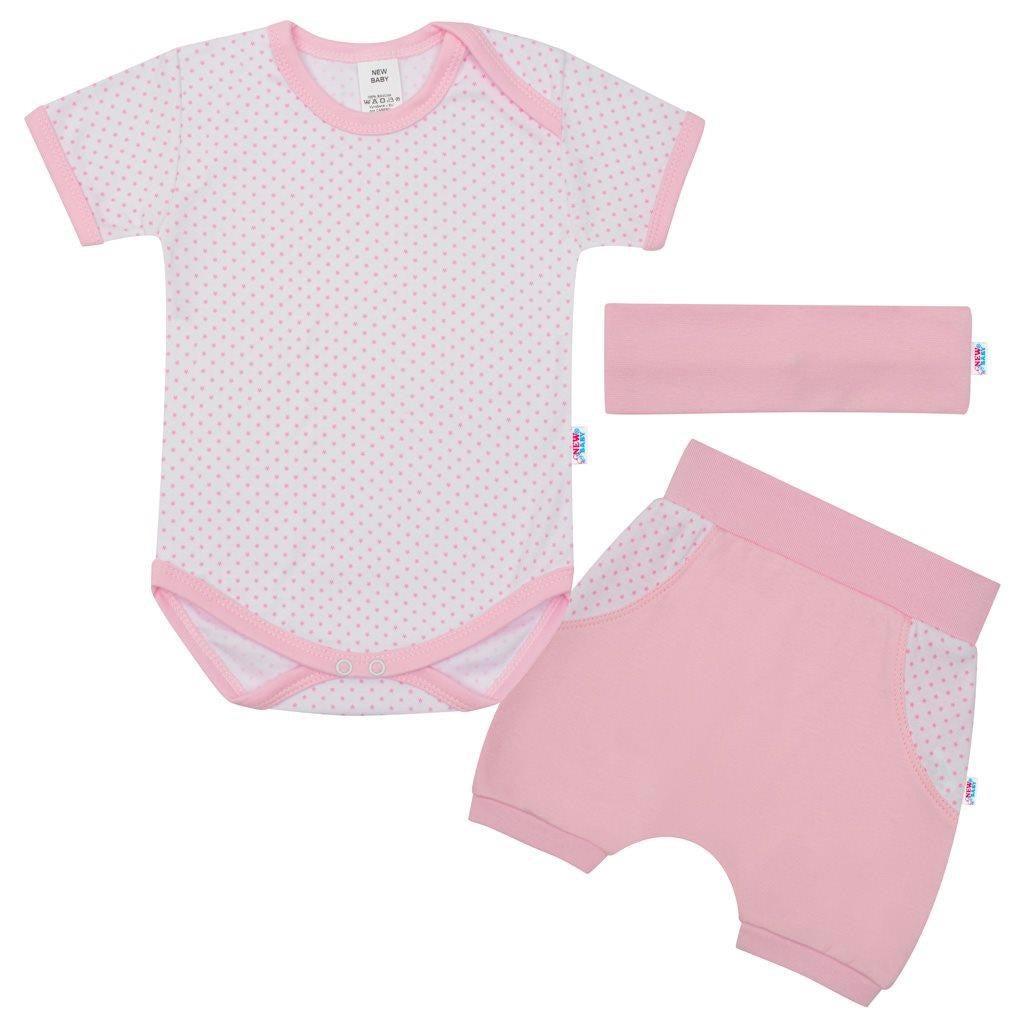 3-delige zomerse katoenen set New Baby Perfect Summer lichtroze, maat 92 (18-24 mnd)