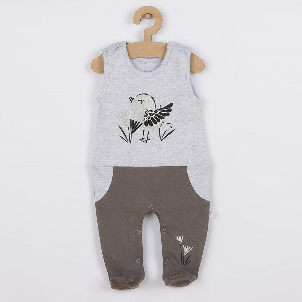 3-delige katoenen babyset Koala Birdy grijs, maat 80 (9-12 mnd)