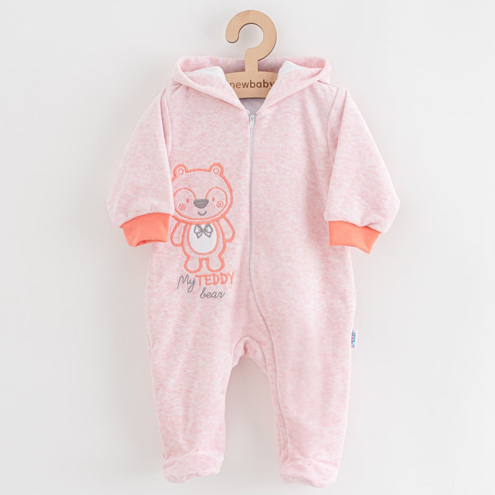 Suède babyboxpak met capuchon New Baby Sweetheart roze, maat 68 (4-6 mnd)