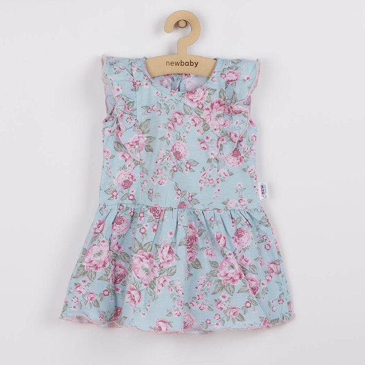 Katoenen zomerbabyjurk New Baby Roses, maat 56 (0-3 mnd)