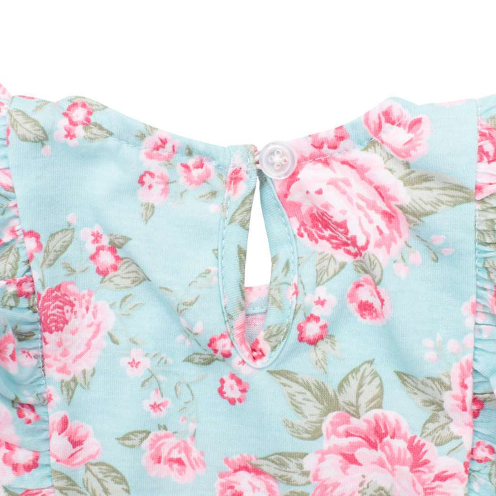 Katoenen zomerbabyjurk New Baby Roses, maat 56 (0-3 mnd)