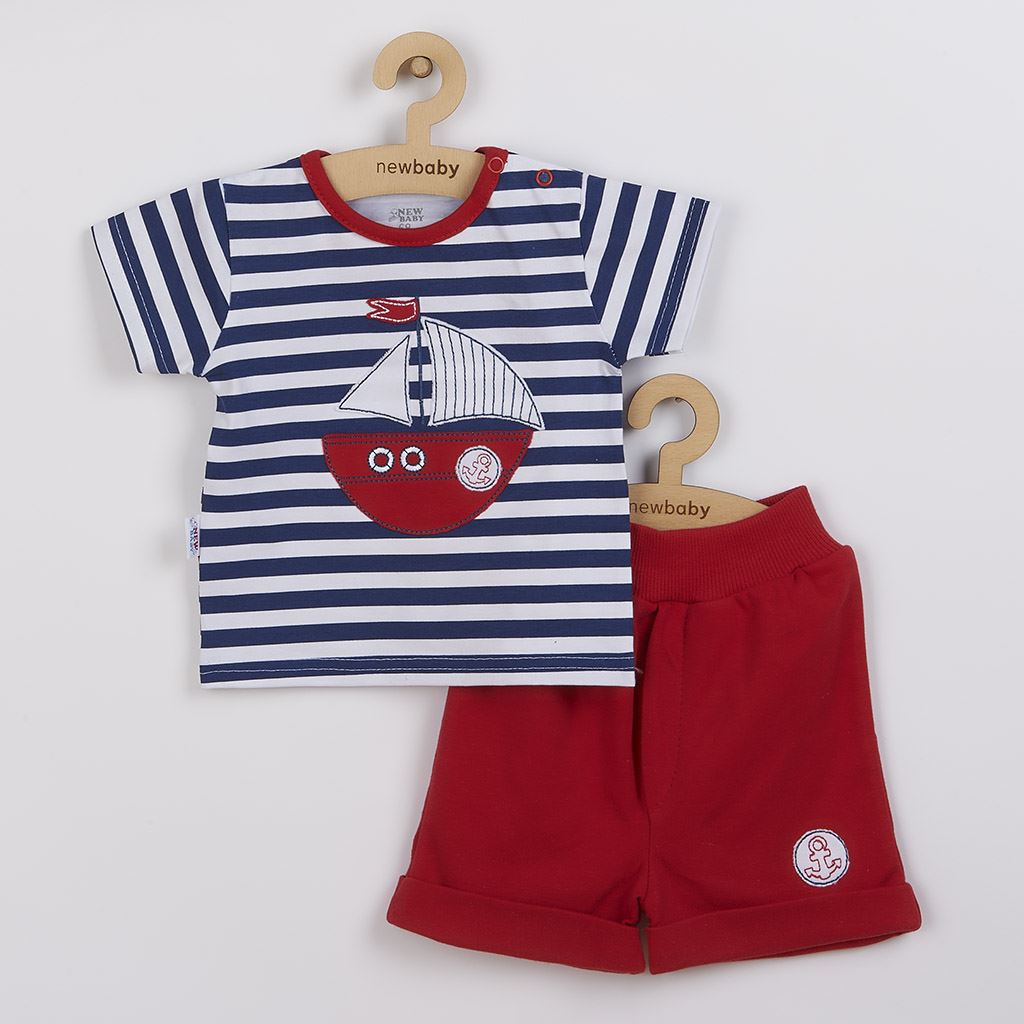 Babyset T-shirt en short New Baby Marine, maat 56 (0-3 mnd)