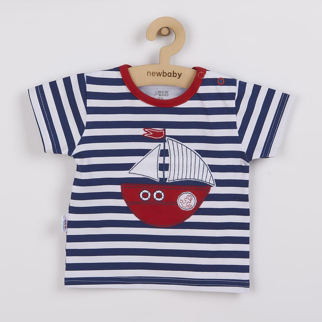 Babyset T-shirt en short New Baby Marine, maat 56 (0-3 mnd)