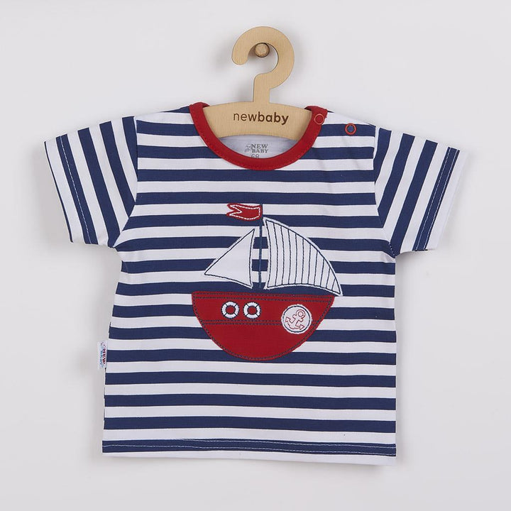 Babyset T-shirt en short New Baby Marine, maat 56 (0-3 mnd)