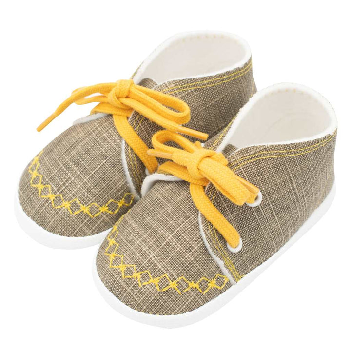 Baby sneaker-slofjes New Baby jeans mosterd 0-3 mnd, maat 0-3 mnd