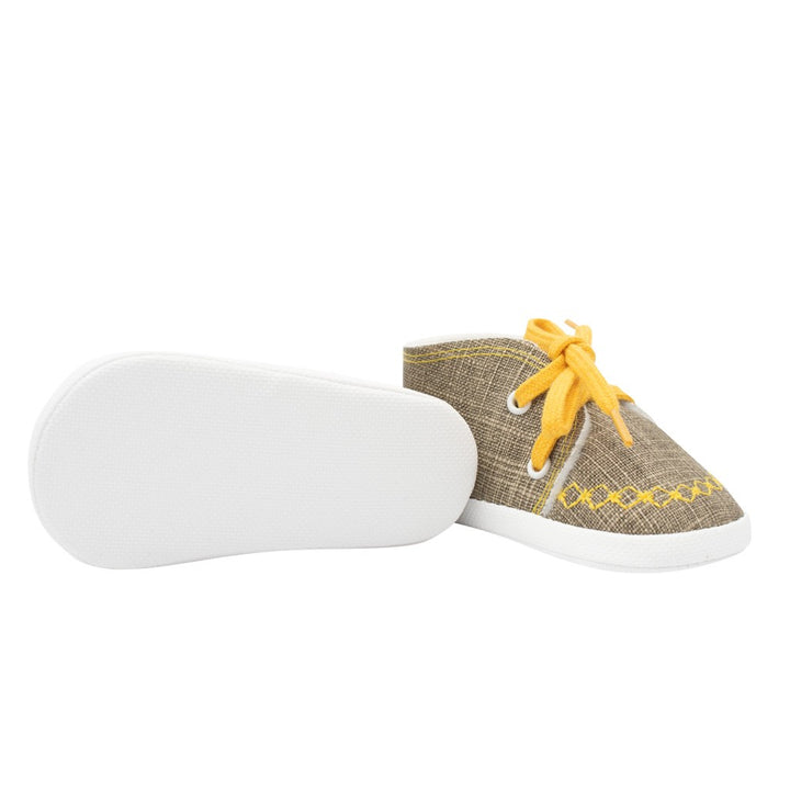 Baby sneaker-slofjes New Baby jeans mosterd 0-3 mnd, maat 0-3 mnd
