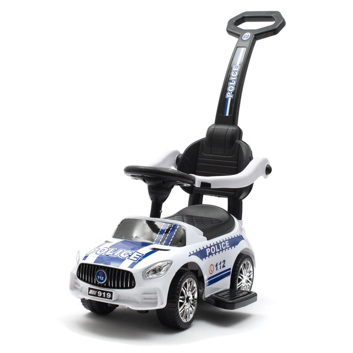 Baby Mix POLICE wit loopauto met geluid en duwstang