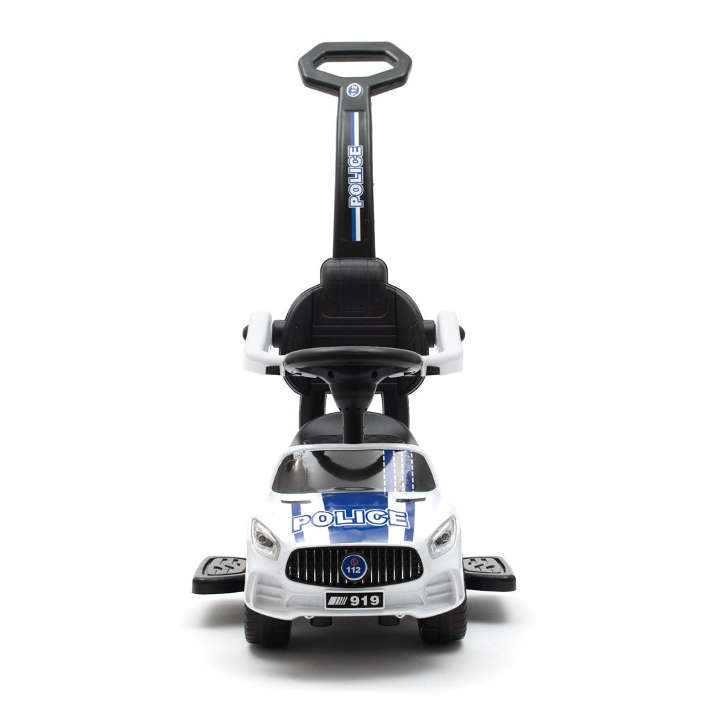 Baby Mix POLICE wit loopauto met geluid en duwstang