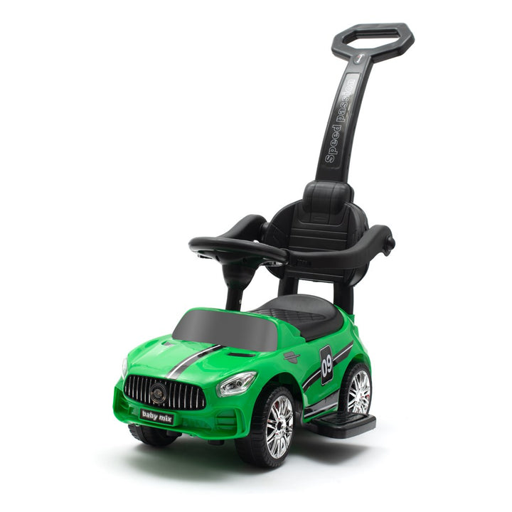 Baby Mix RACER groen loopauto met geluid en duwstang
