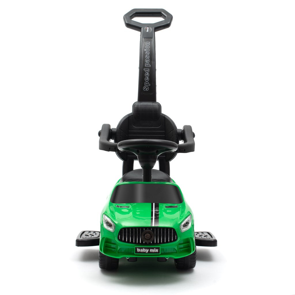 Baby Mix RACER groen loopauto met geluid en duwstang