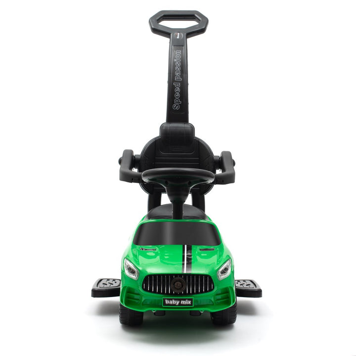 Baby Mix RACER groen loopauto met geluid en duwstang