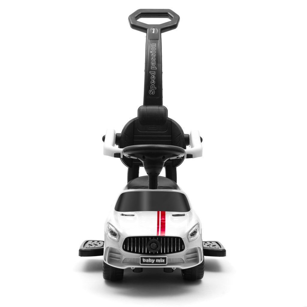 Baby Mix RACER wit loopauto met geluid en duwstang