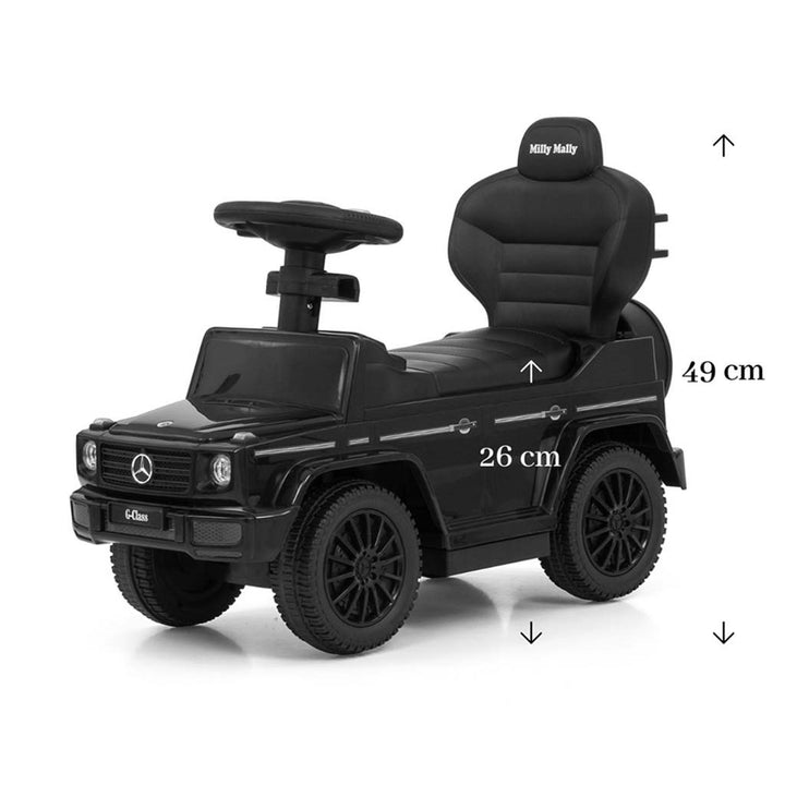Loopauto met duwstang MERCEDES G350d Milly Mally zwart