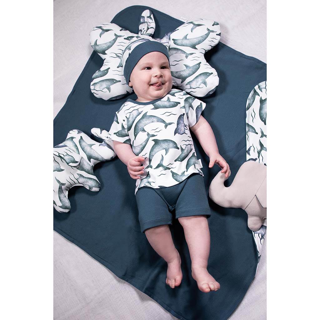 Katoenen baby muts-sjaal Nicol Dolphin, maat 68/74