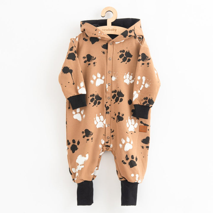 Katoenen babyboxpak met capuchon en oortjes New Baby paw mosterd, maat 62 (3-6 mnd)