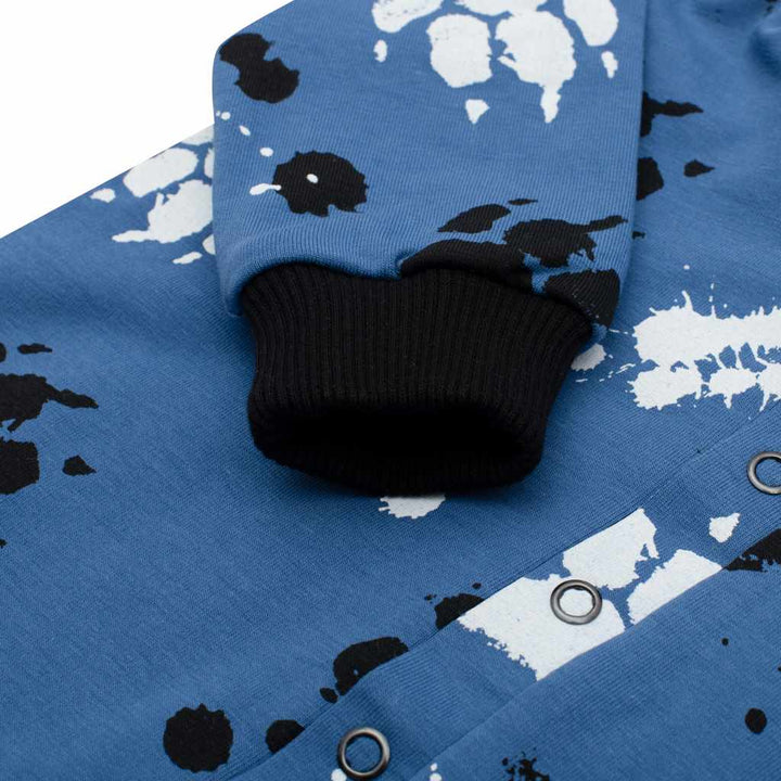 Katoenen babyboxpak met capuchon en oortjes New Baby paw blauw, maat 80 (9-12 mnd)