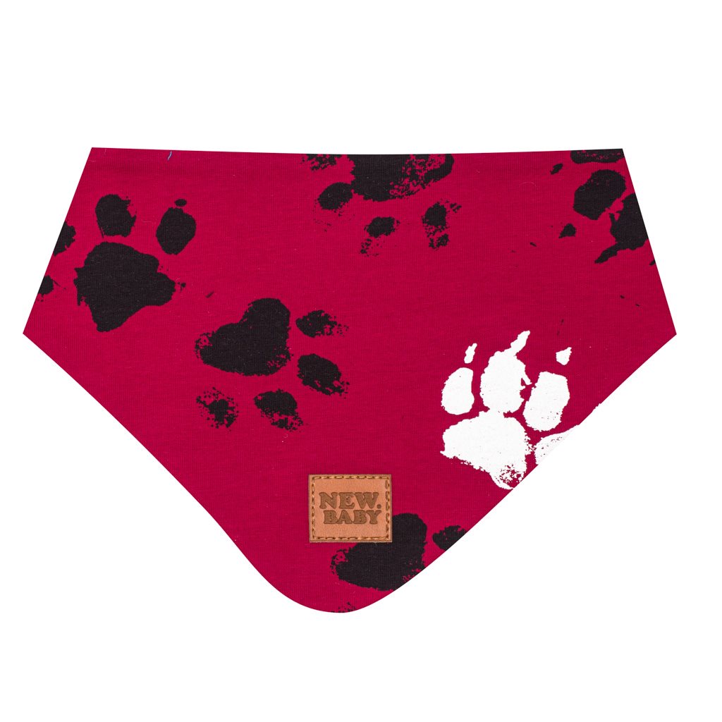 Katoenen babynekwarmer New Baby paw donkerroze M, maat M