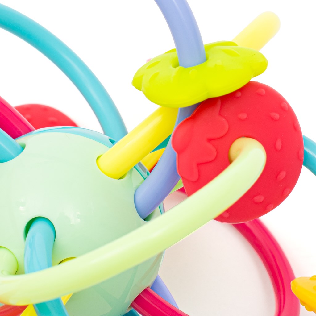Siliconen-kunststof bijtring met rammelaar Baby Mix