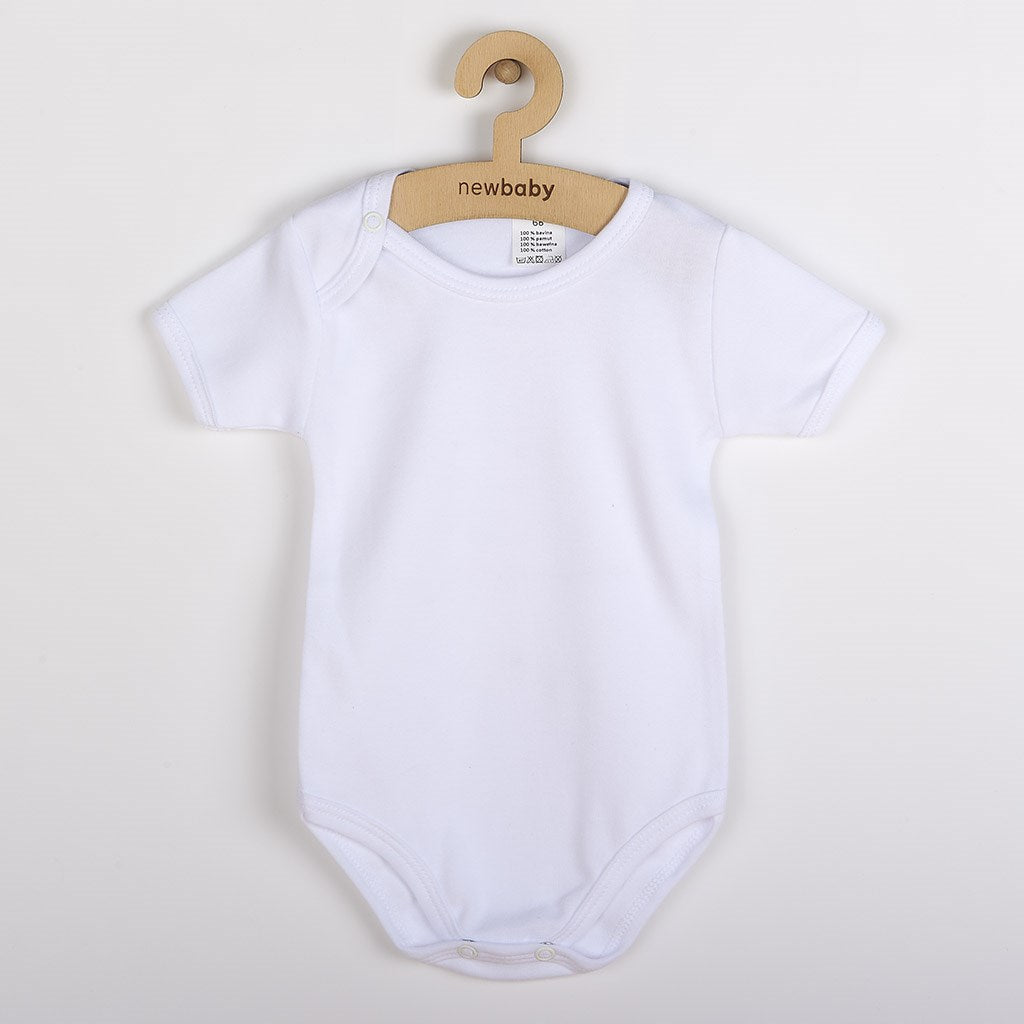 Luxe baby body met korte mouwen New Baby - wit, maat 92 (18-24 mnd)