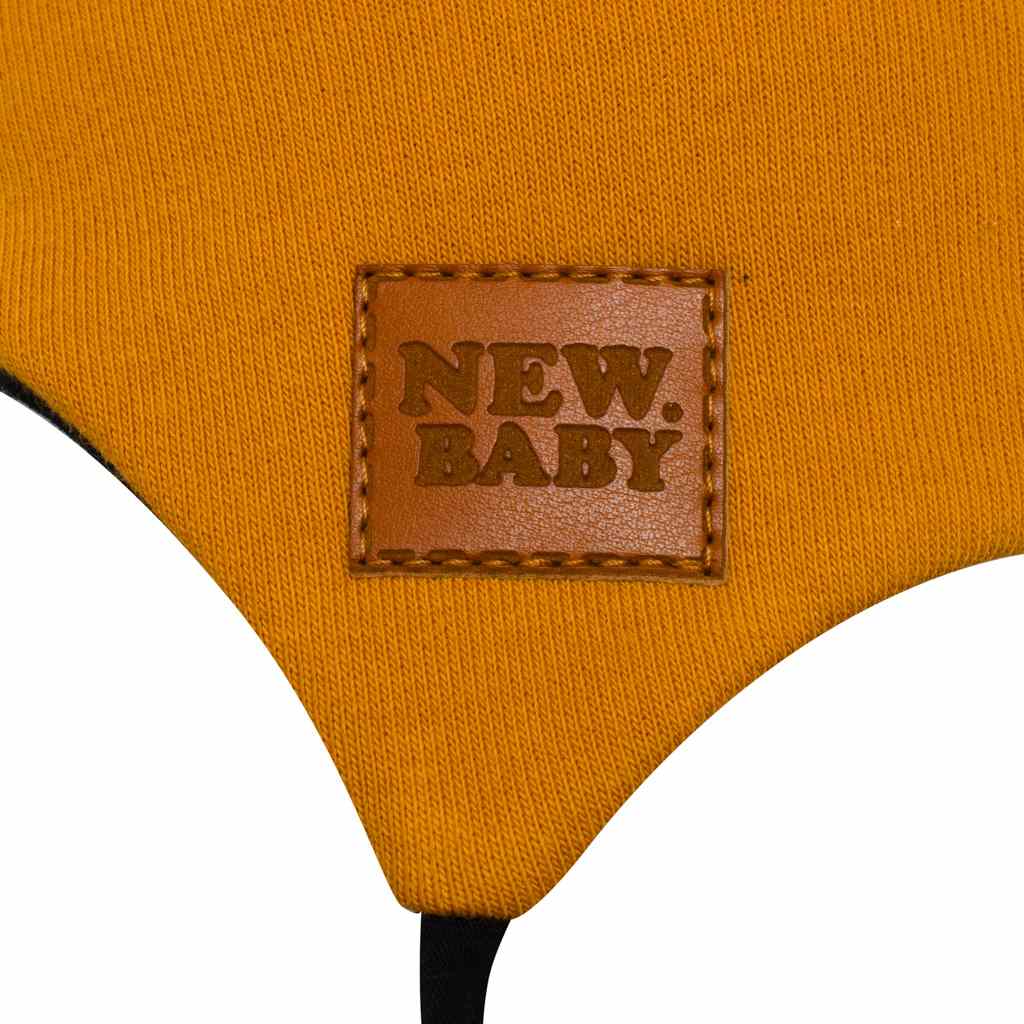 New Baby Favorite bruin katoenen babymutsje met oortjes, maat 80 (9-12 mnd)