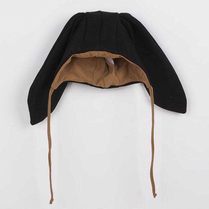 New Baby Favorite zwart katoenen babymutsje met oortjes, maat 62 (3-6 mnd)