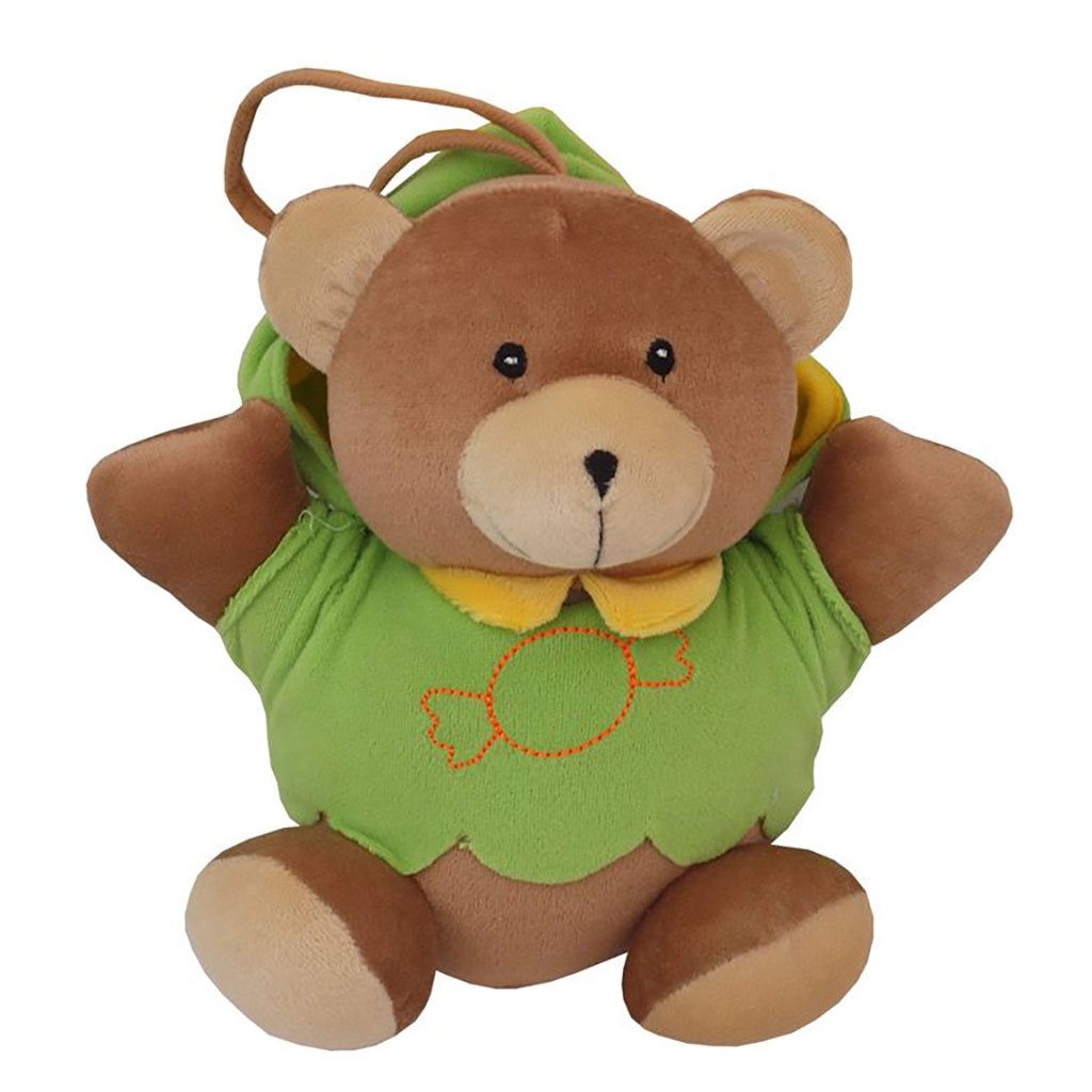 Baby Mix Teddybeer groen pluchespeelgoed met muziekdoos