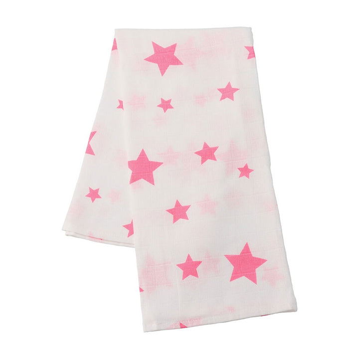 New Baby Softy bedrukte katoenen hydrofiele luiers 70 x 70 cm 4 st. roze en wit