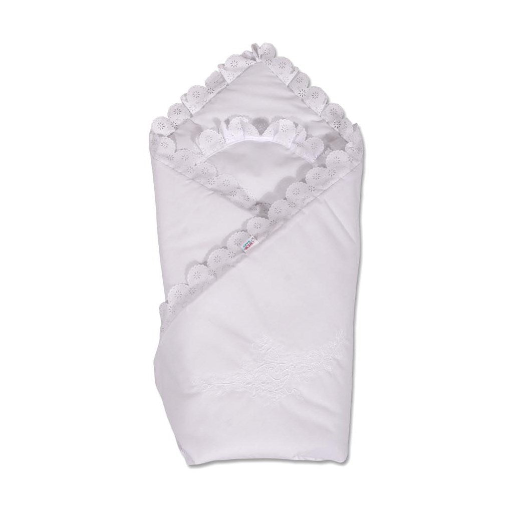 Katoenen inbakerdoek met kant New Baby