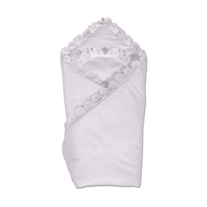 Katoenen inbakerdoek met kant New Baby