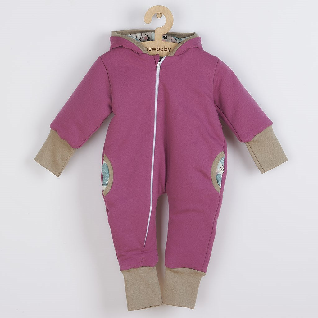 New Baby Spring paars-roze boxpak met capuchon, maat 62 (3-6 mnd)